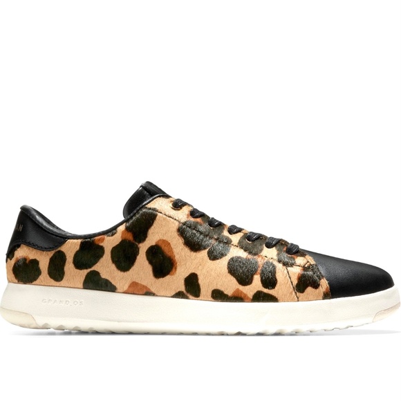 Cole Haan GrandPro tennis sneaker Lace Up Low-Top Leopard Cheetah Animal Print 8 - Picture 3 of 16